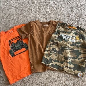 Carhartt Kids' Orange, Brown, and Camo T-Shirt Trio